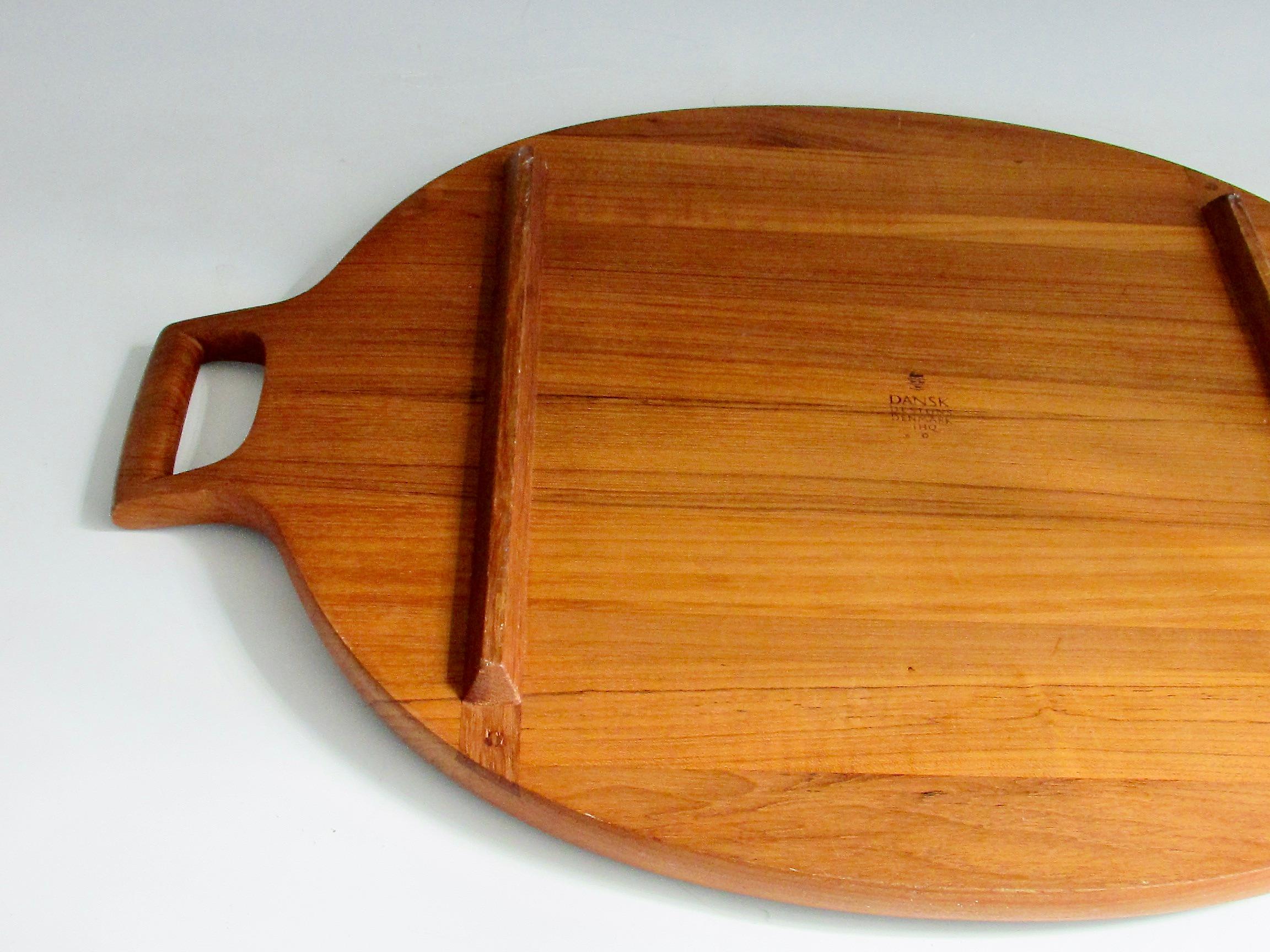 Wood Fine Original  Early Dansk Large Teak Serving Tray by Jens Quistgaard For Sale