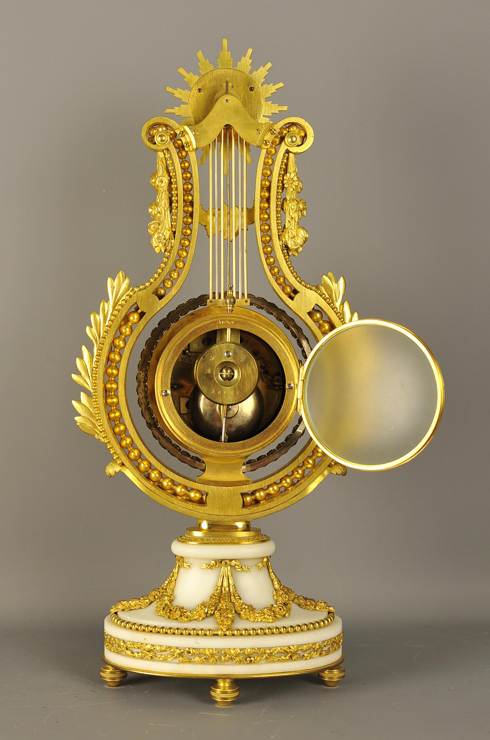 Mid-19th Century Fine Ormlou Lyre Clock For Sale