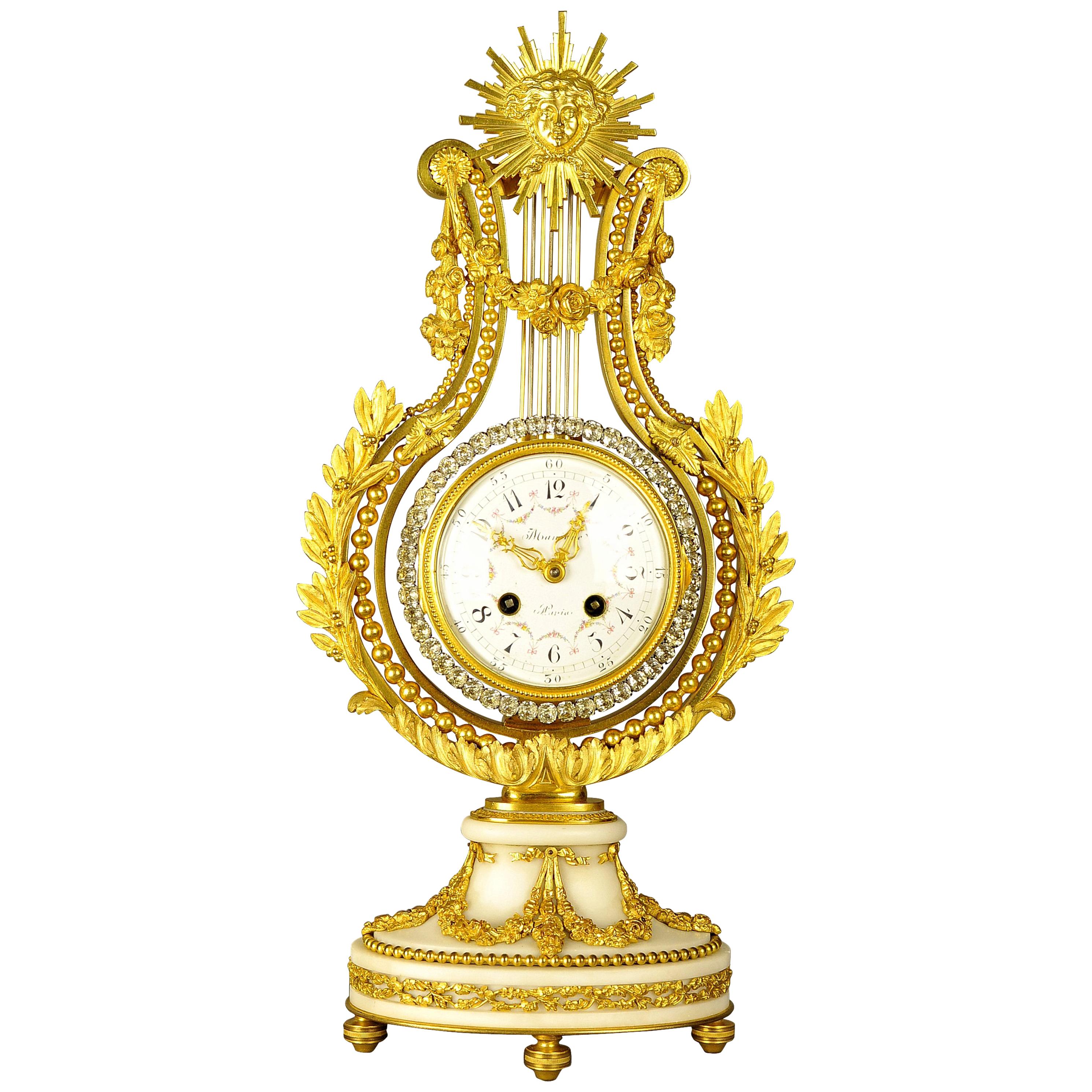 Fine Ormlou Lyre Clock For Sale