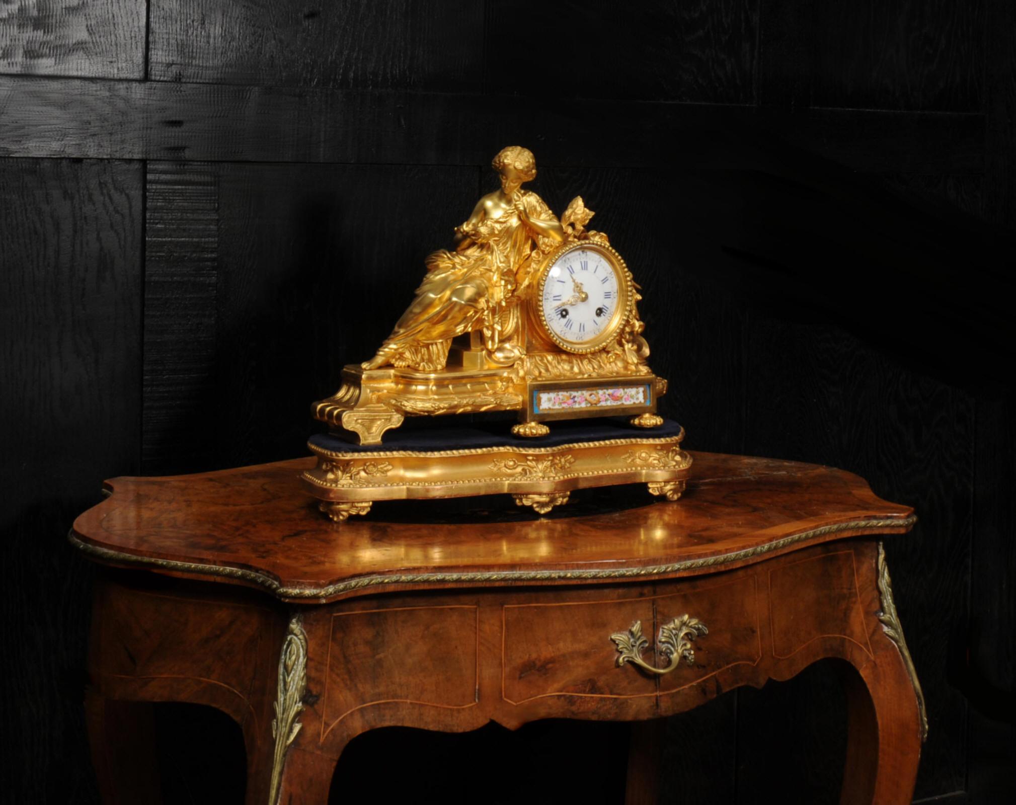 Fine Ormolu and Sevres Porcelain Boudoir Antique French Clock 4
