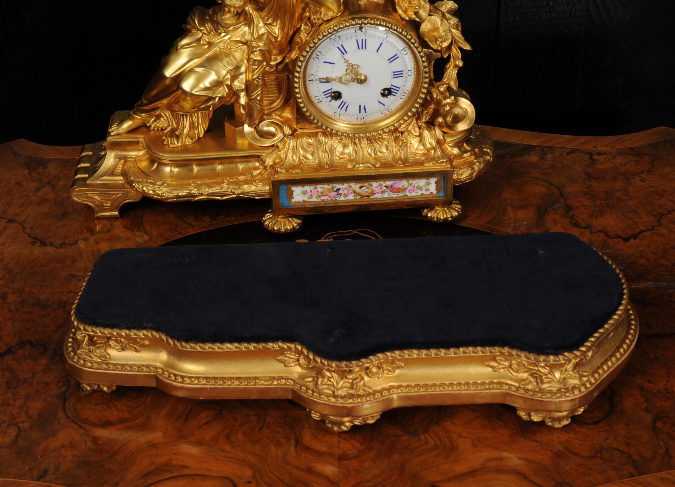 Fine Ormolu and Sevres Porcelain Boudoir Antique French Clock 10