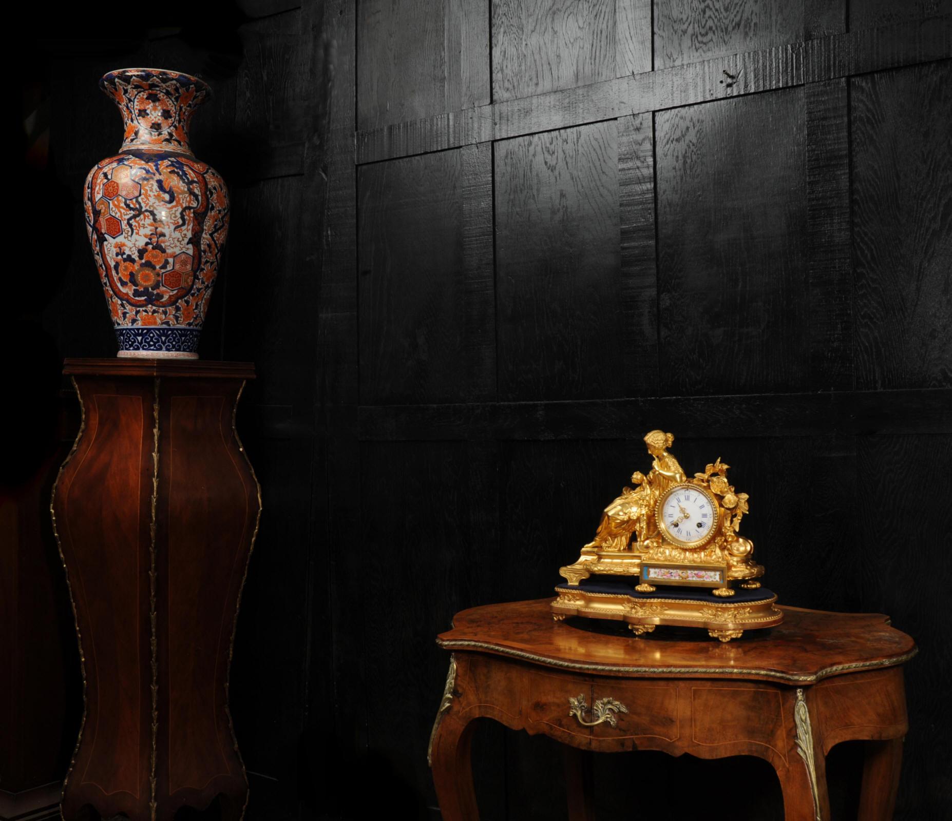 Fine Ormolu and Sevres Porcelain Boudoir Antique French Clock 2