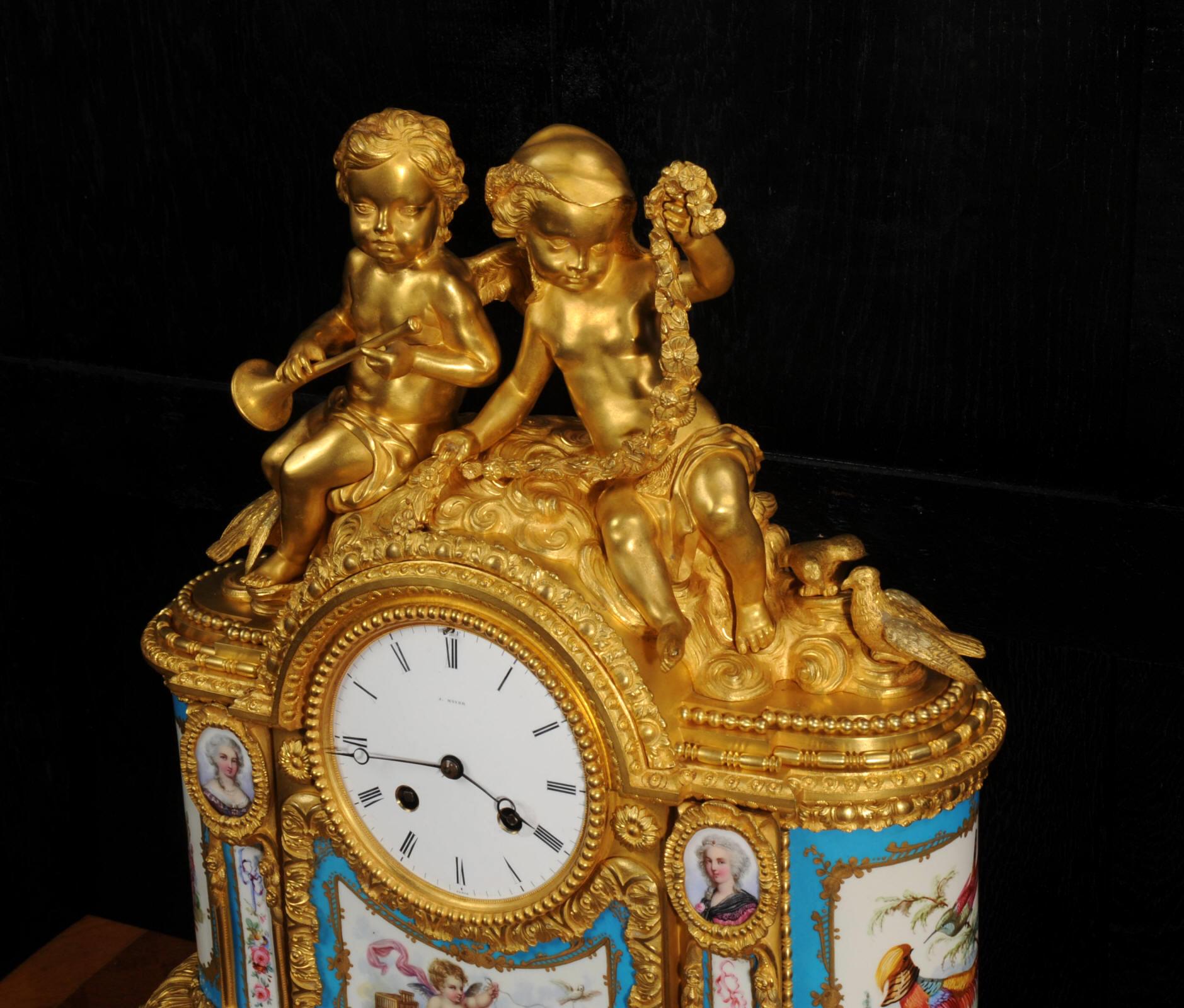 Fine Ormolu and Sevres Porcelain Clock by Achille Brocot & Delettrez For Sale 7