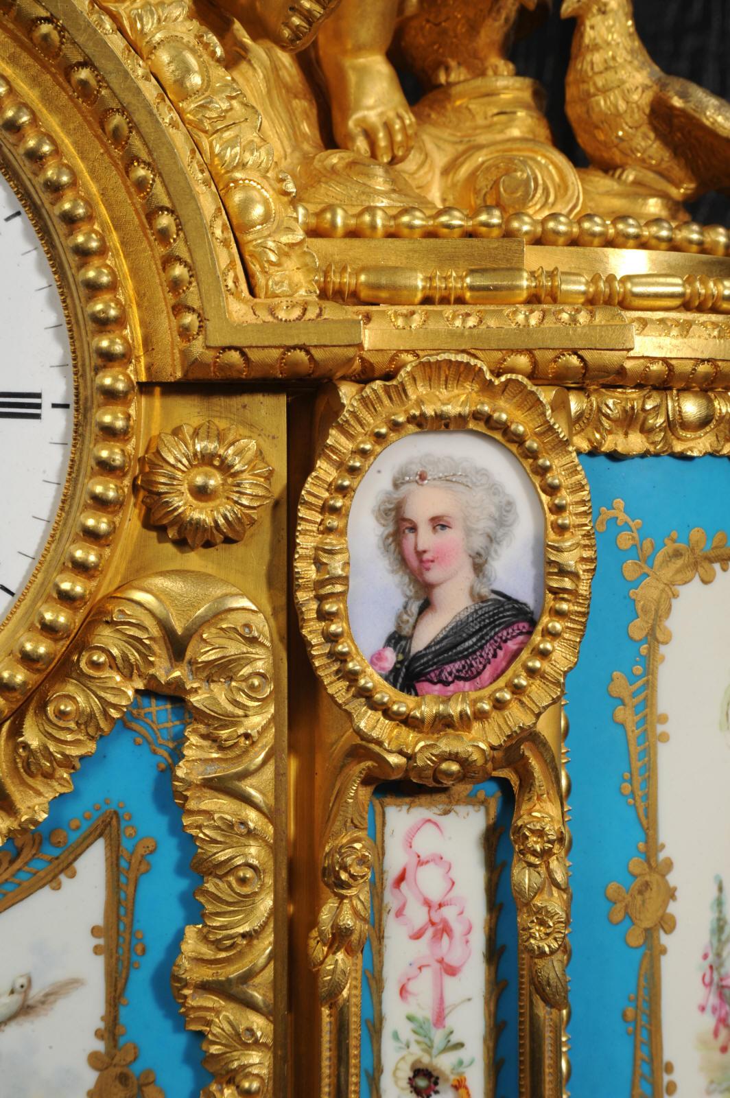 Fine Ormolu and Sevres Porcelain Clock by Achille Brocot & Delettrez For Sale 10