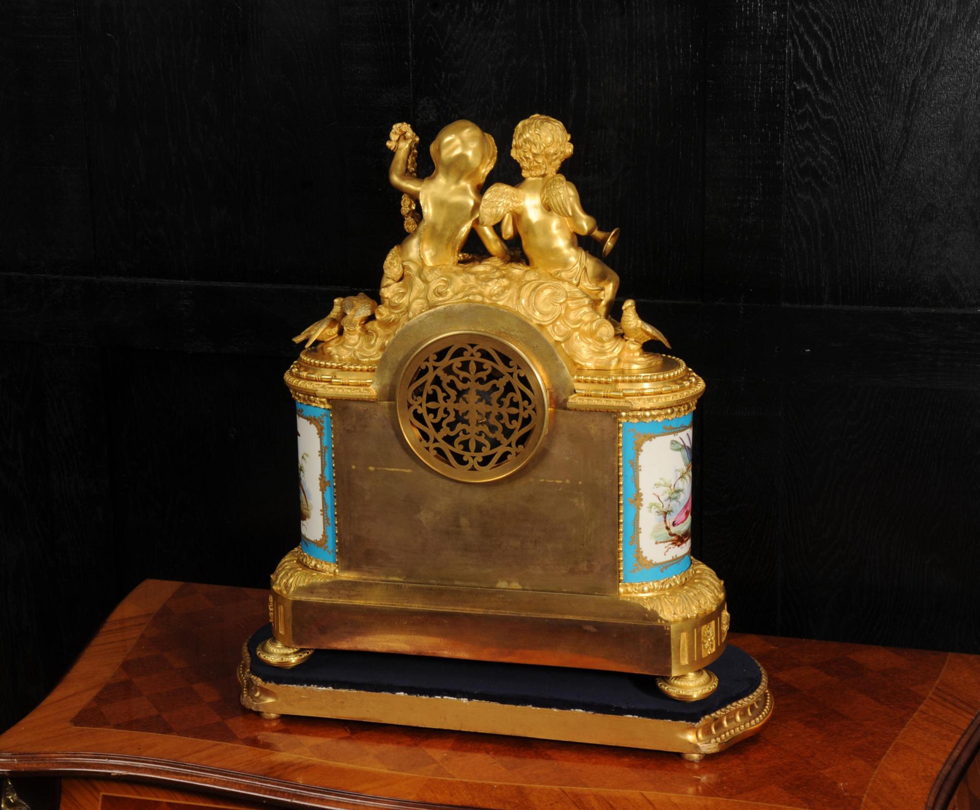 Fine Ormolu and Sevres Porcelain Clock by Achille Brocot & Delettrez For Sale 12