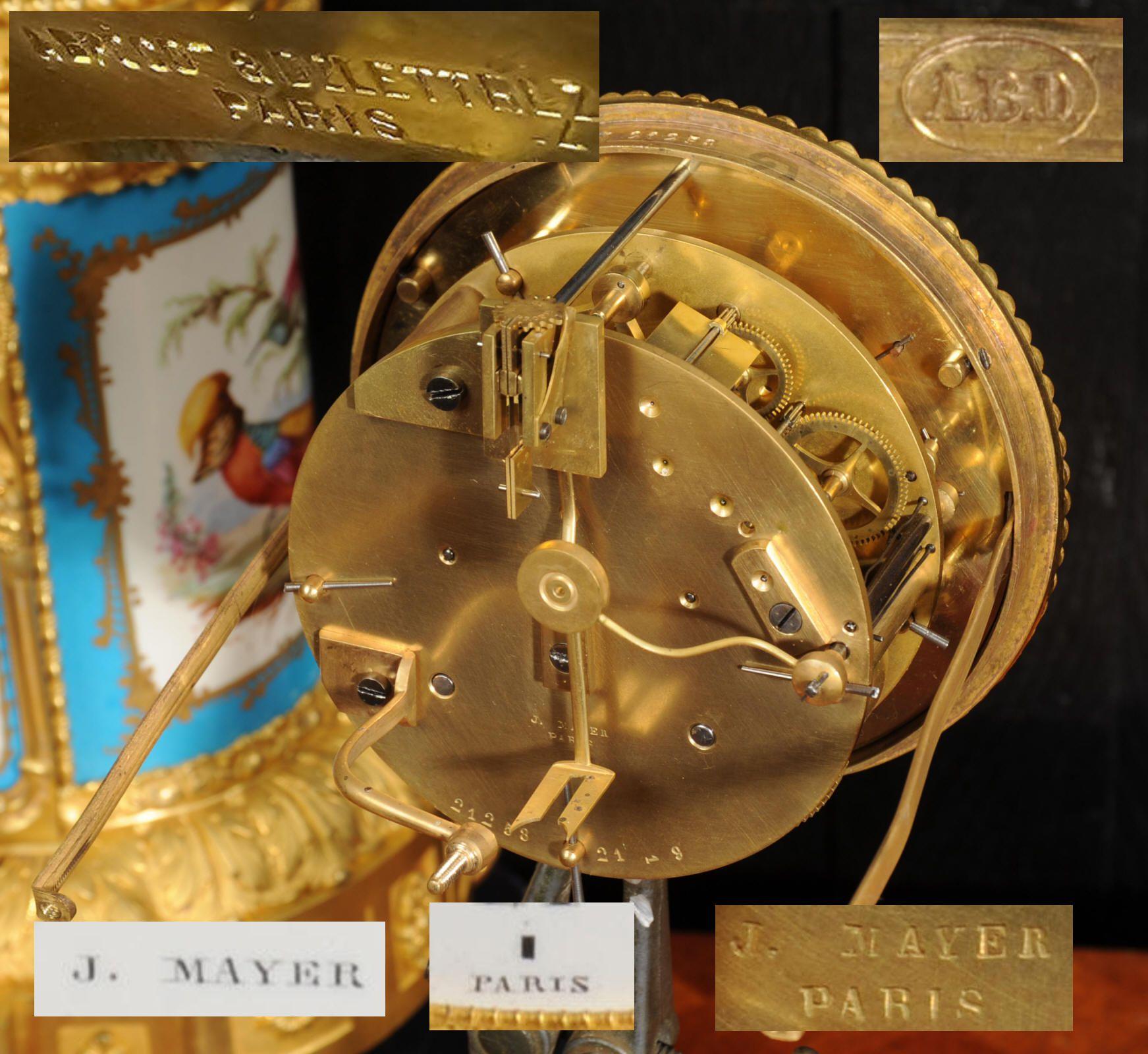 Fine Ormolu and Sevres Porcelain Clock by Achille Brocot & Delettrez For Sale 13