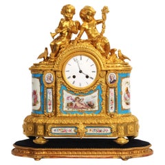 Fino Reloj de Ormolu y Porcelana de Sevres de Achille Brocot & Delettrez