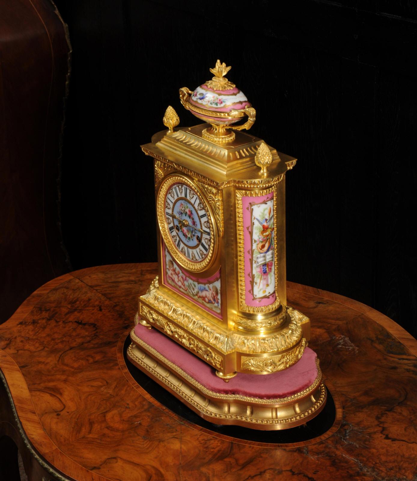Fine Ormolu and Sevres Porcelain Clock by Jean-Baptiste Delettrez 4