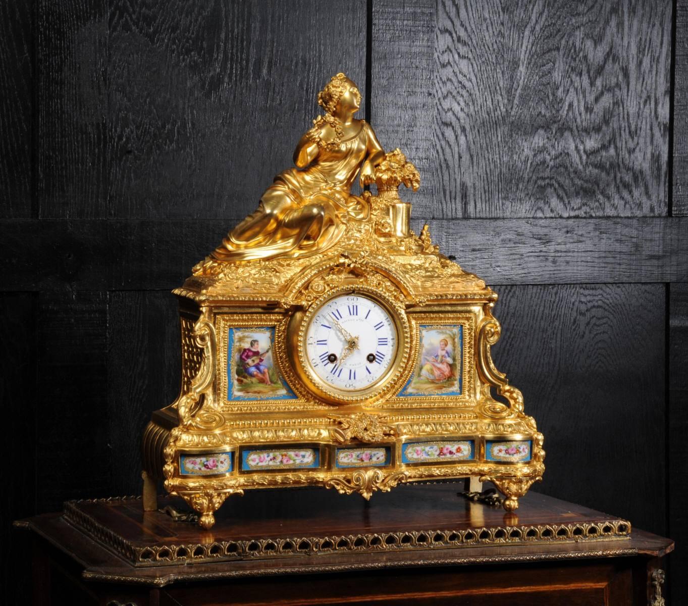 Louis XVI Fine Ormolu and Sèvres Porcelain Clock by Raingo Frères & Henri Picard of Paris