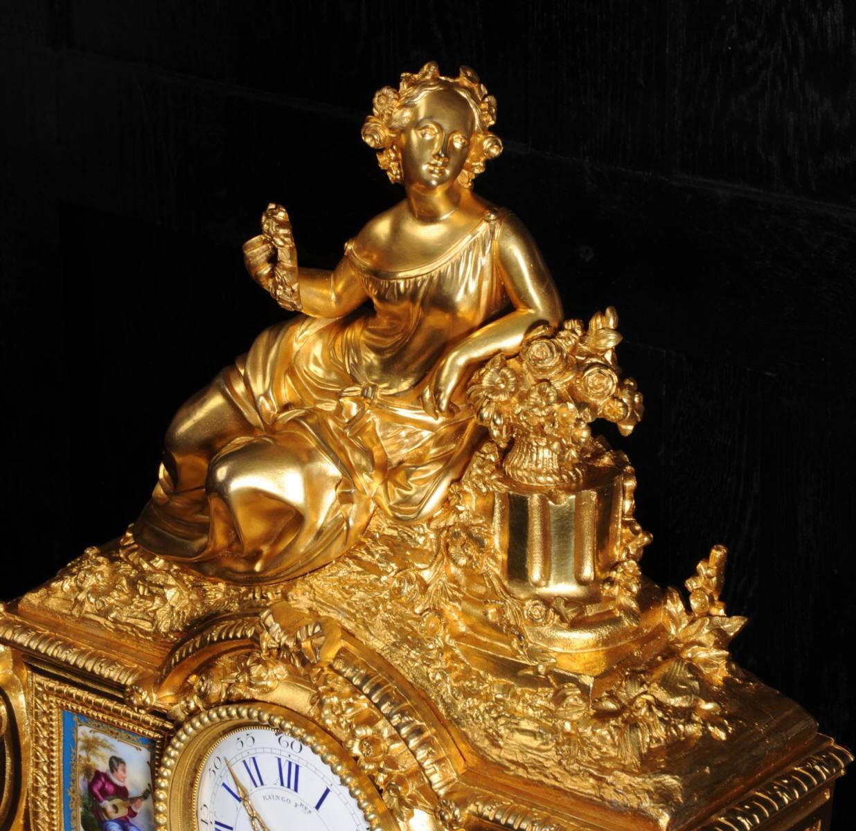 19th Century Fine Ormolu and Sèvres Porcelain Clock by Raingo Frères & Henri Picard of Paris