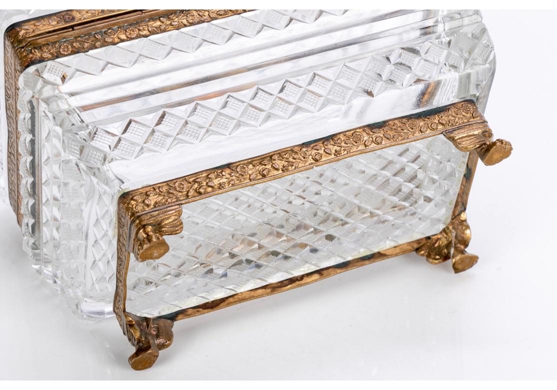 Fine Ormolu Mounted Crystal Box in the Style of Baccarat 1