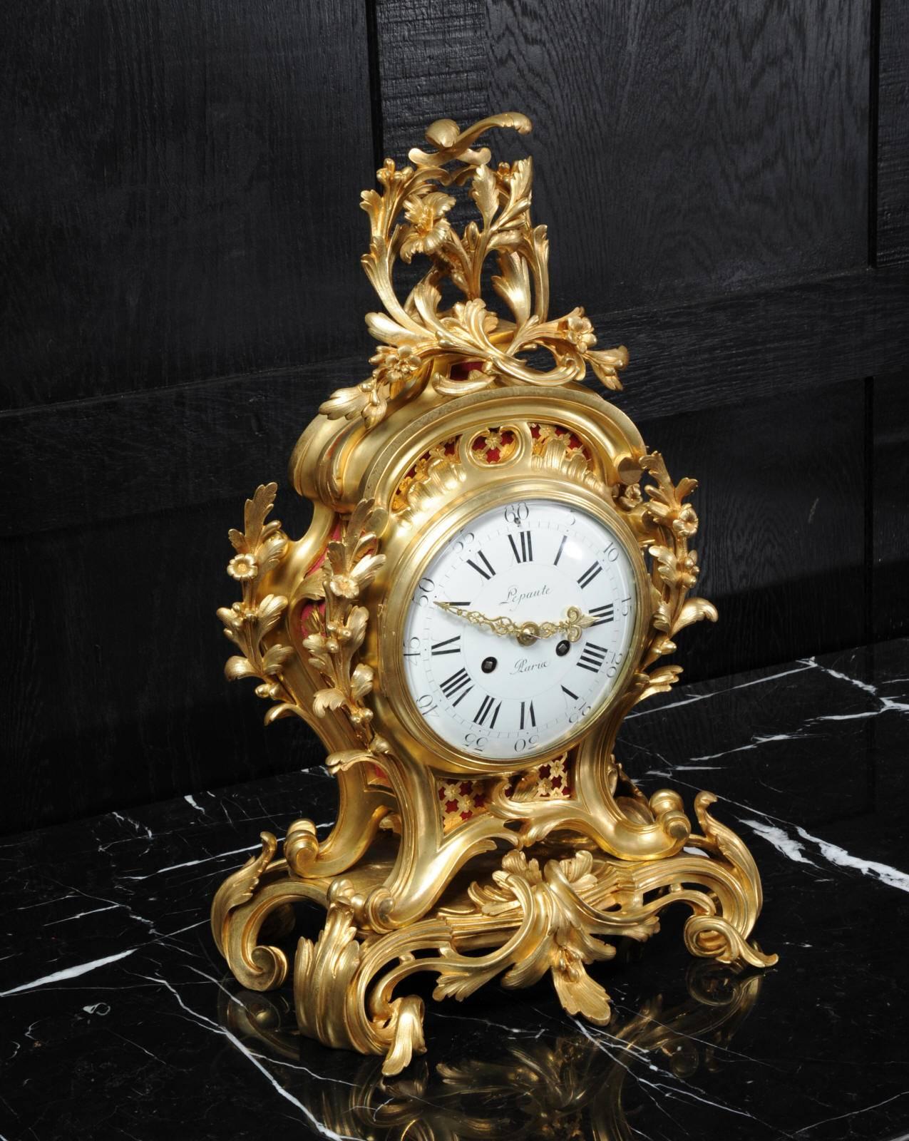 Fine Ormolu Rococo Clock by Henry Lepaute In Excellent Condition In Belper, Derbyshire