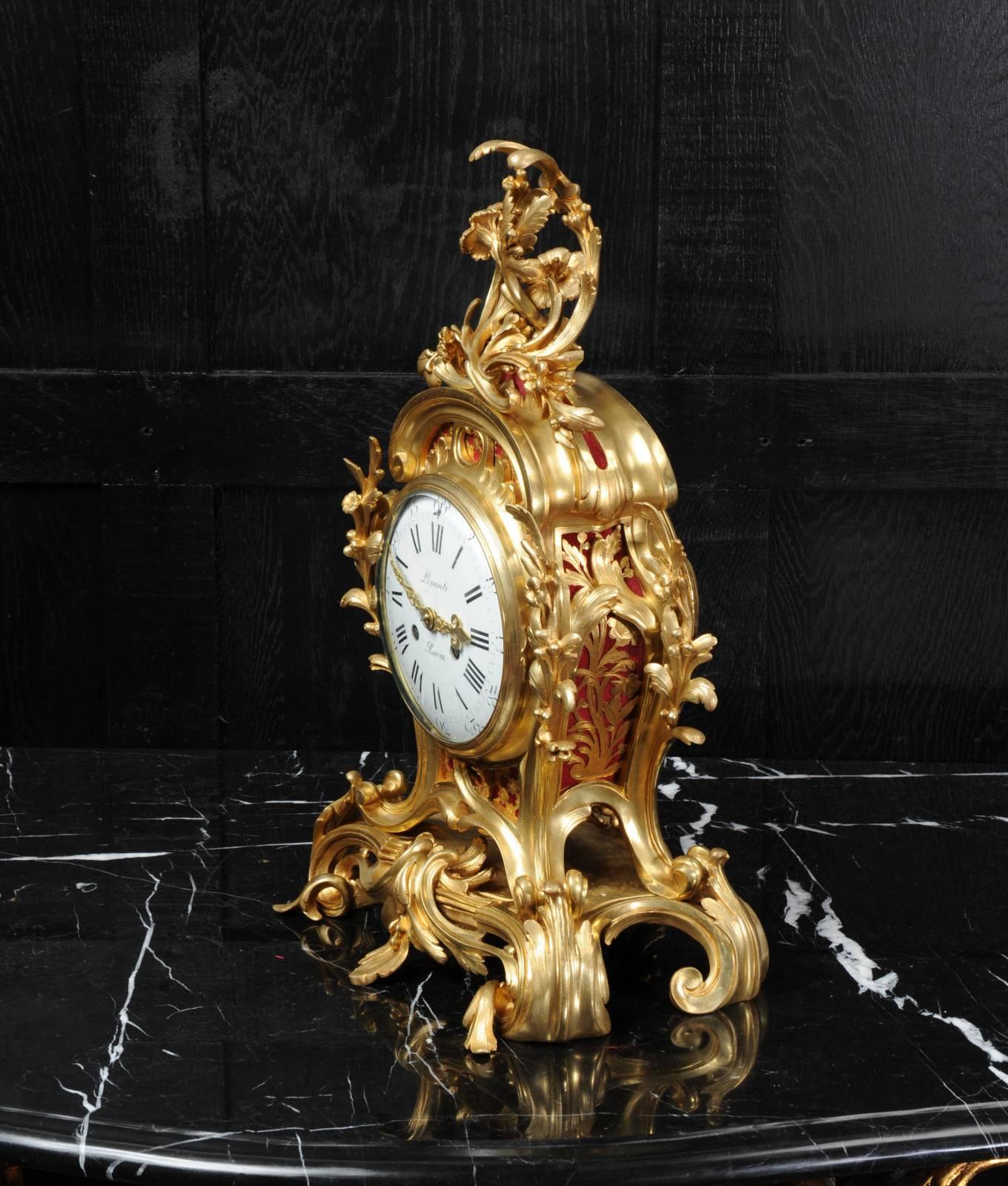 19th Century Fine Ormolu Rococo Clock by Henry Lepaute