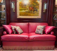 Fine Ostrich Leather Upholstered Sofa Bed