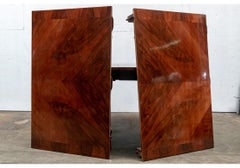 Fine Oval Parquetry Mahogany Dining Table With 2 Leaves