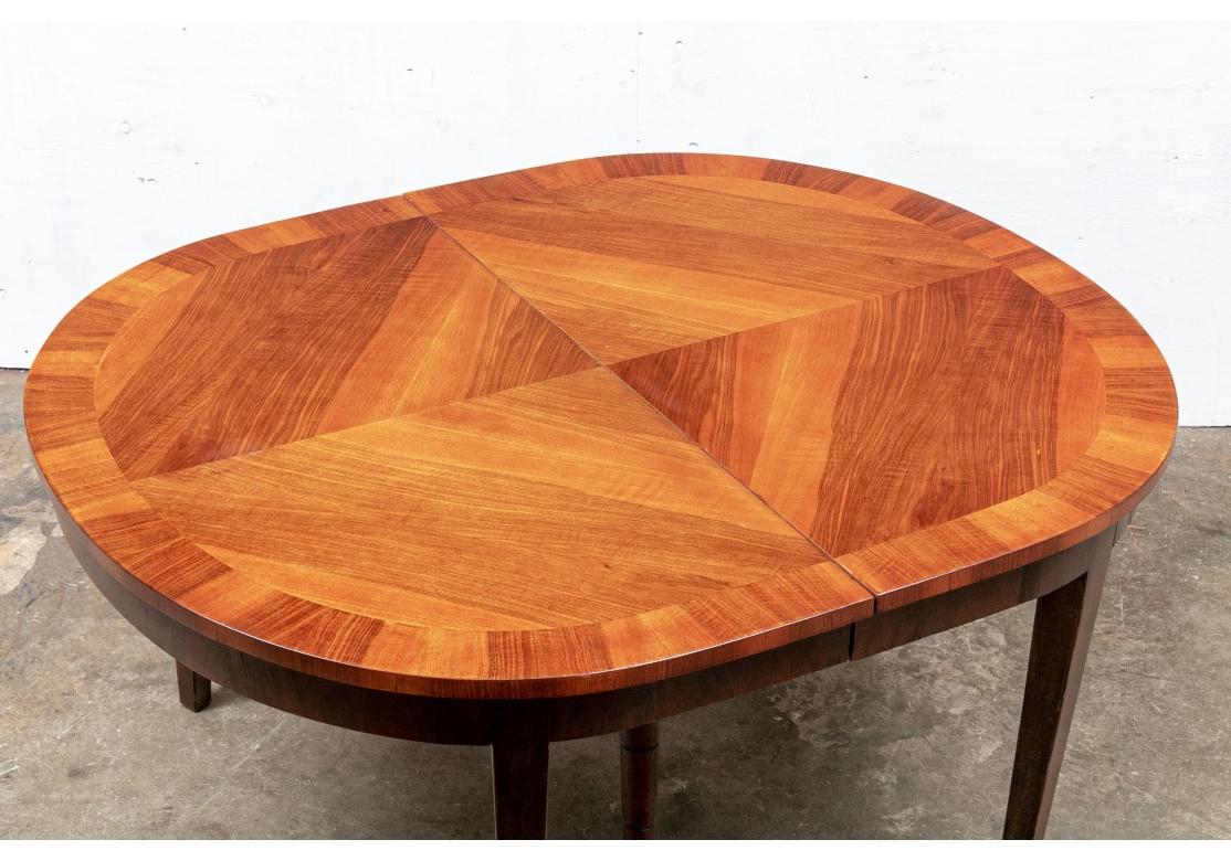 Fine Oval Parquetry Mahogany Dining Table With 2 Leaves For Sale 1