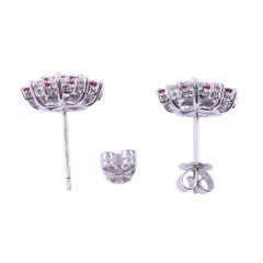 Fine Oval Ruby & Diamond Earrings