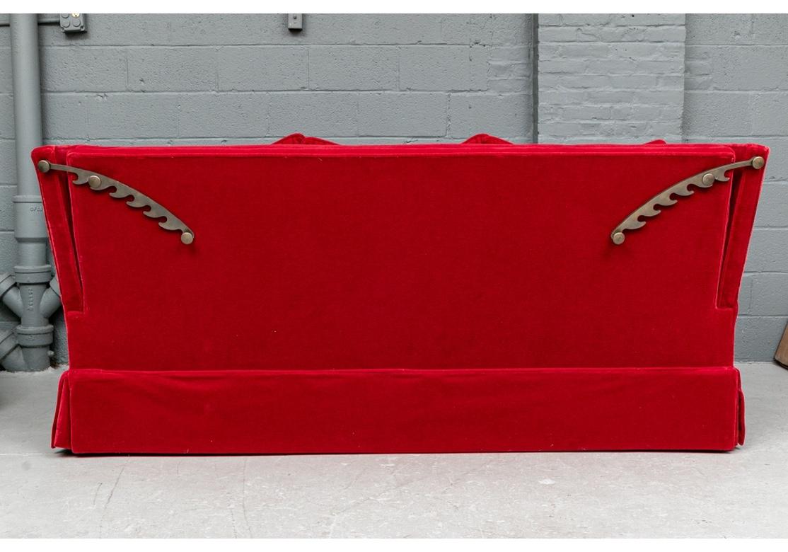 Fine Over-Scale Knowle House Style Sofa in Lipstick Red Mohair 1