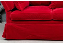 Fine Over-Scale Knowle House Style Sofa in Lipstick Red Mohair