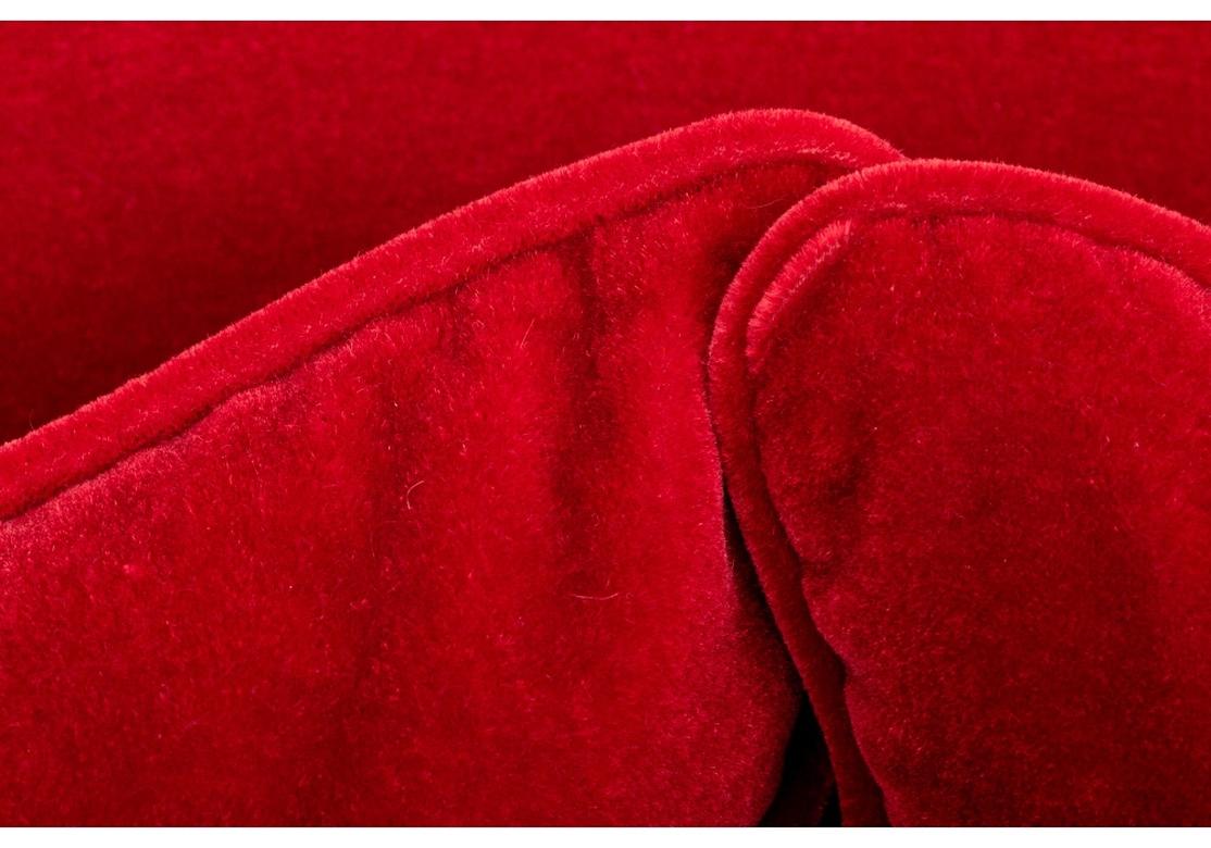 20th Century Fine Over-Scale Knowle House Style Sofa in Lipstick Red Mohair