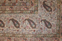 Fine Oversize Vintage Cream Ground Kirman Rug with Paisley Pattern