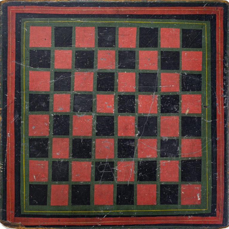 Fine Paint Decorated Double Sided Game Board For Sale