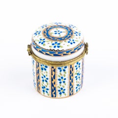 Fine Painted Porcelain French Gilt Mounted Pill Box