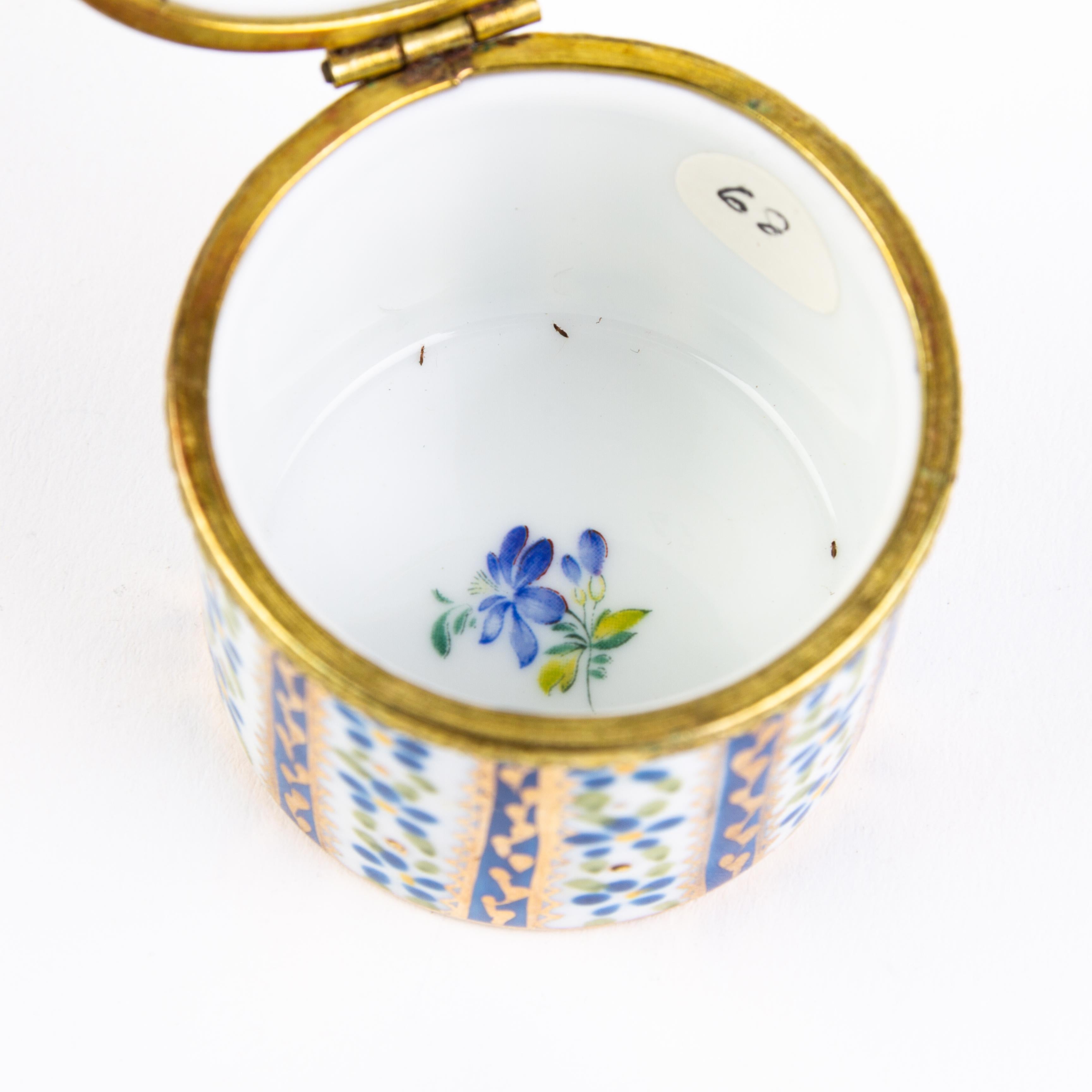 Fine Painted Porcelain French Gilt Mounted Pill Box 3