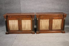 Fine Pair Banded Rosewood English Regency Side Cabinets, C1930s