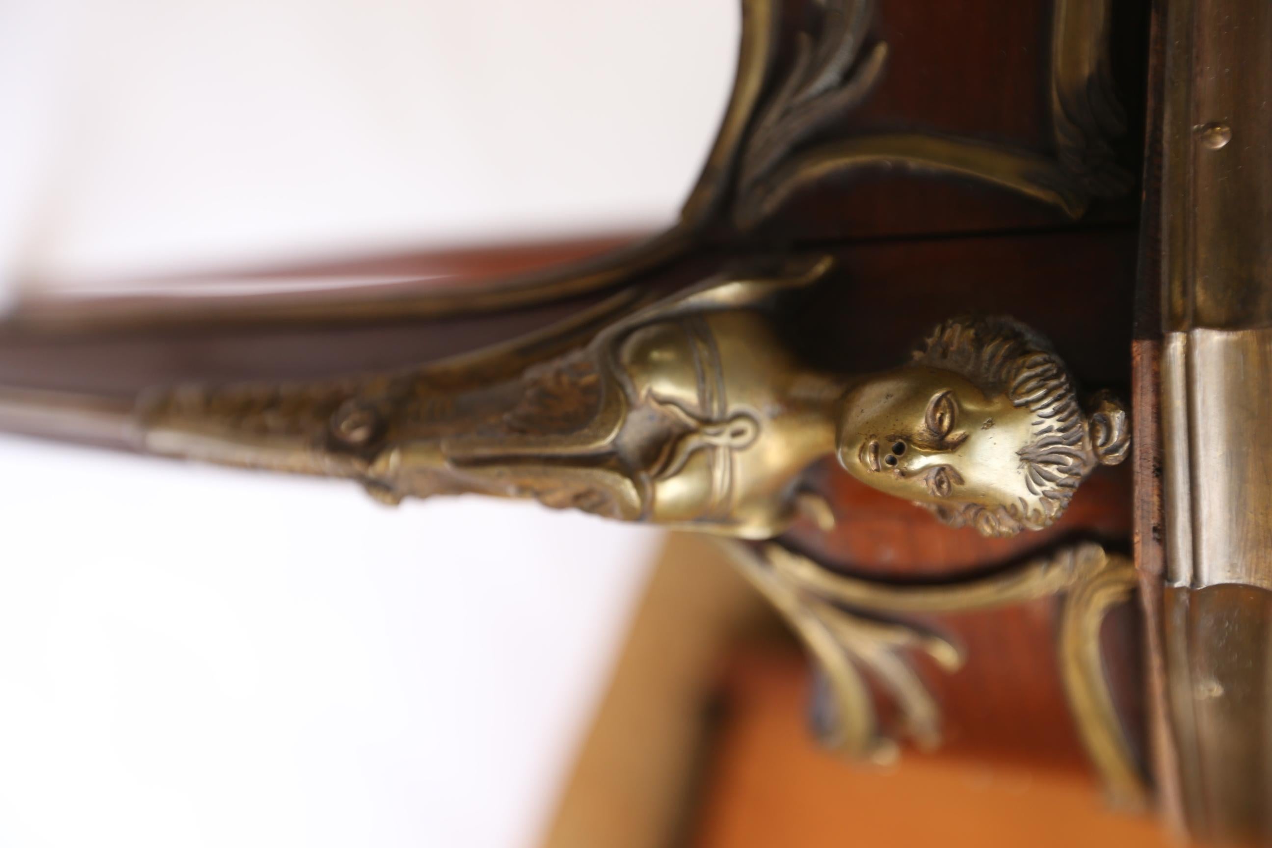 Fine Pair French Amaranth, Marble & gilt Lamp Tables. For Sale 2