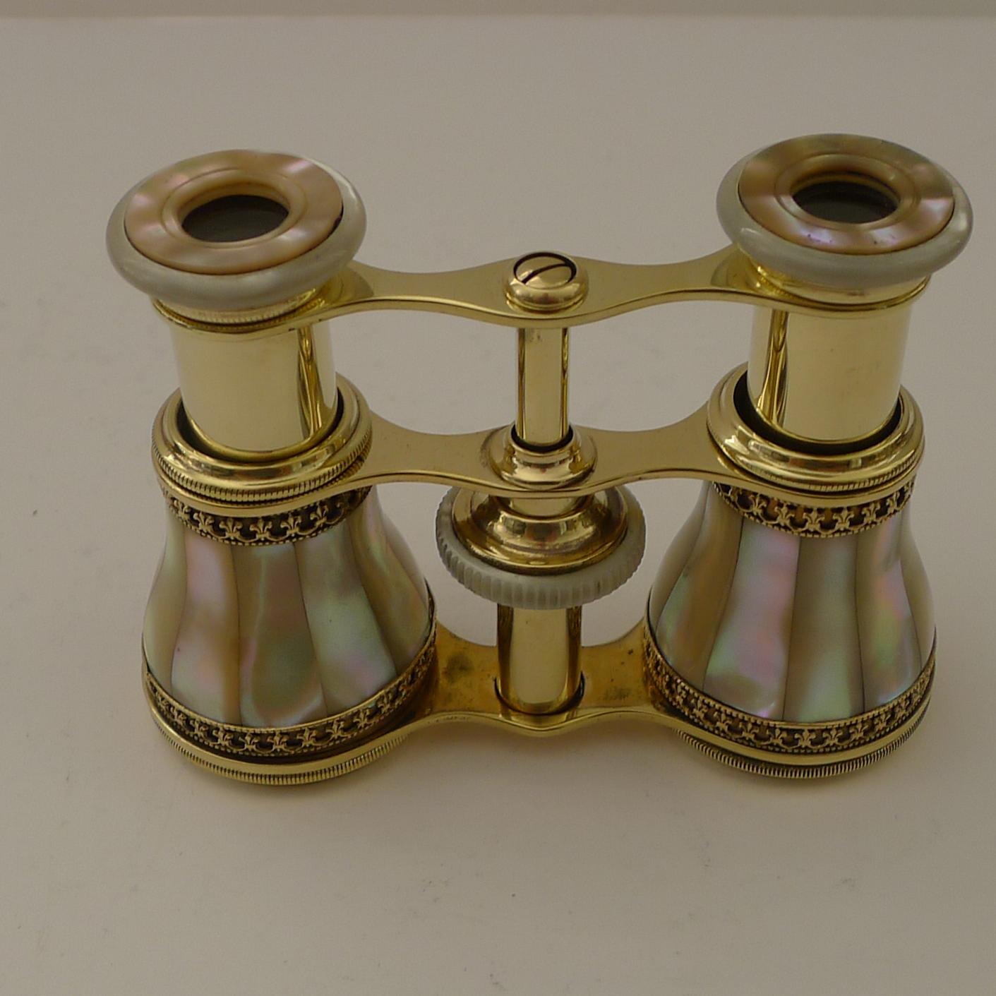 Fine Pair Cased French Mother of Pearl Opera Glasses 2