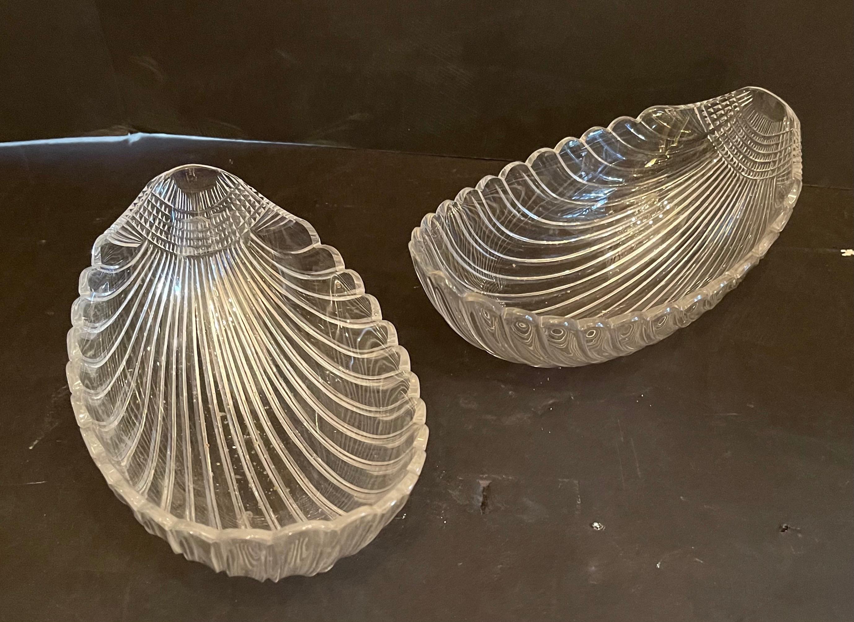 Silver Plate Fine Pair of English Silvered Bronze Glass Crystal Ormolu Bowls Bamboo Compotes For Sale