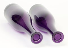 Fine Pair of Georgian Amethyst Glass Wine Decanters