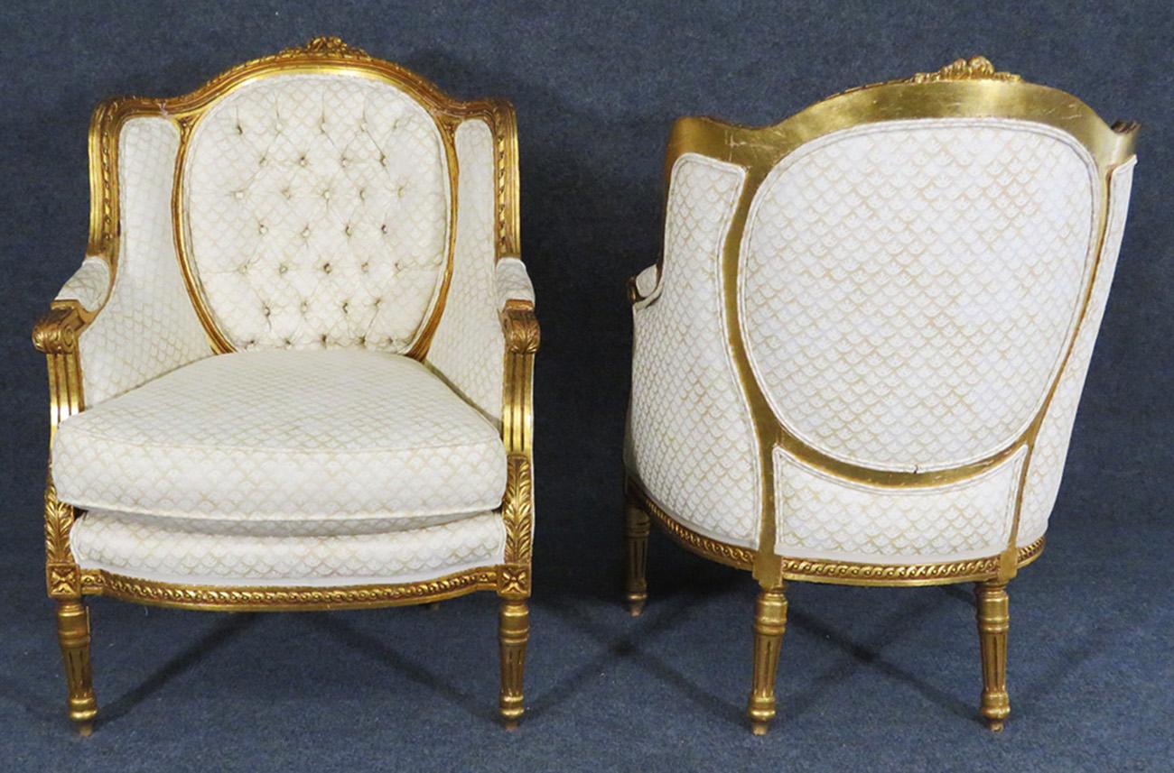 1930s french gilded chairs