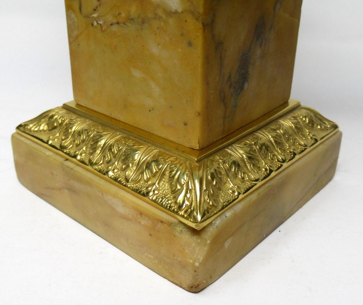 Pair of Grand Tour Ormolu Patinated Bronze Sienna Marble Tazza Urns 19th Cetury In Good Condition In Dublin, Ireland