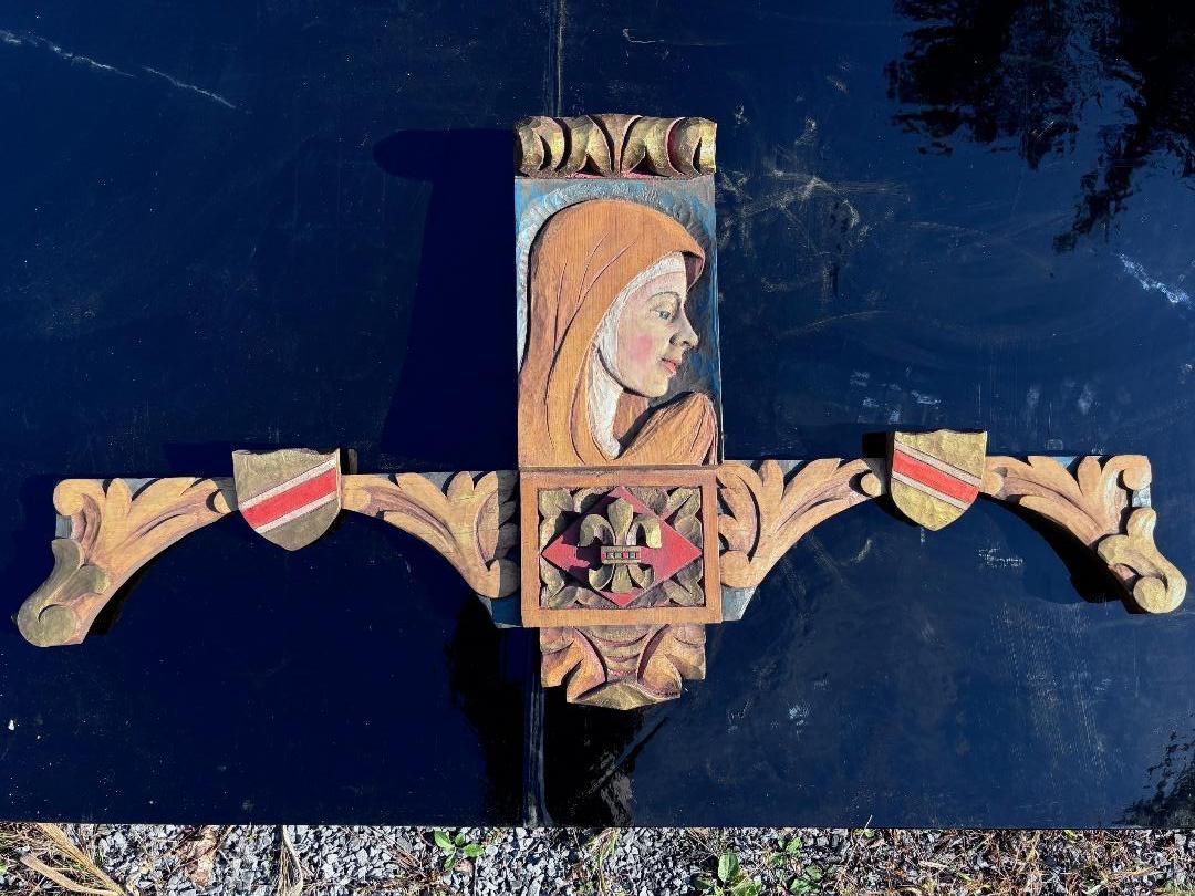 Pareja pintada a mano de arte popular forastero , Charles Pizzano, 1950 Estadounidense en venta