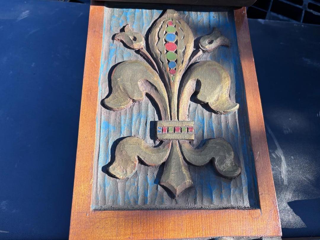 Pareja pintada a mano de arte popular forastero , Charles Pizzano, 1950 Madera en venta