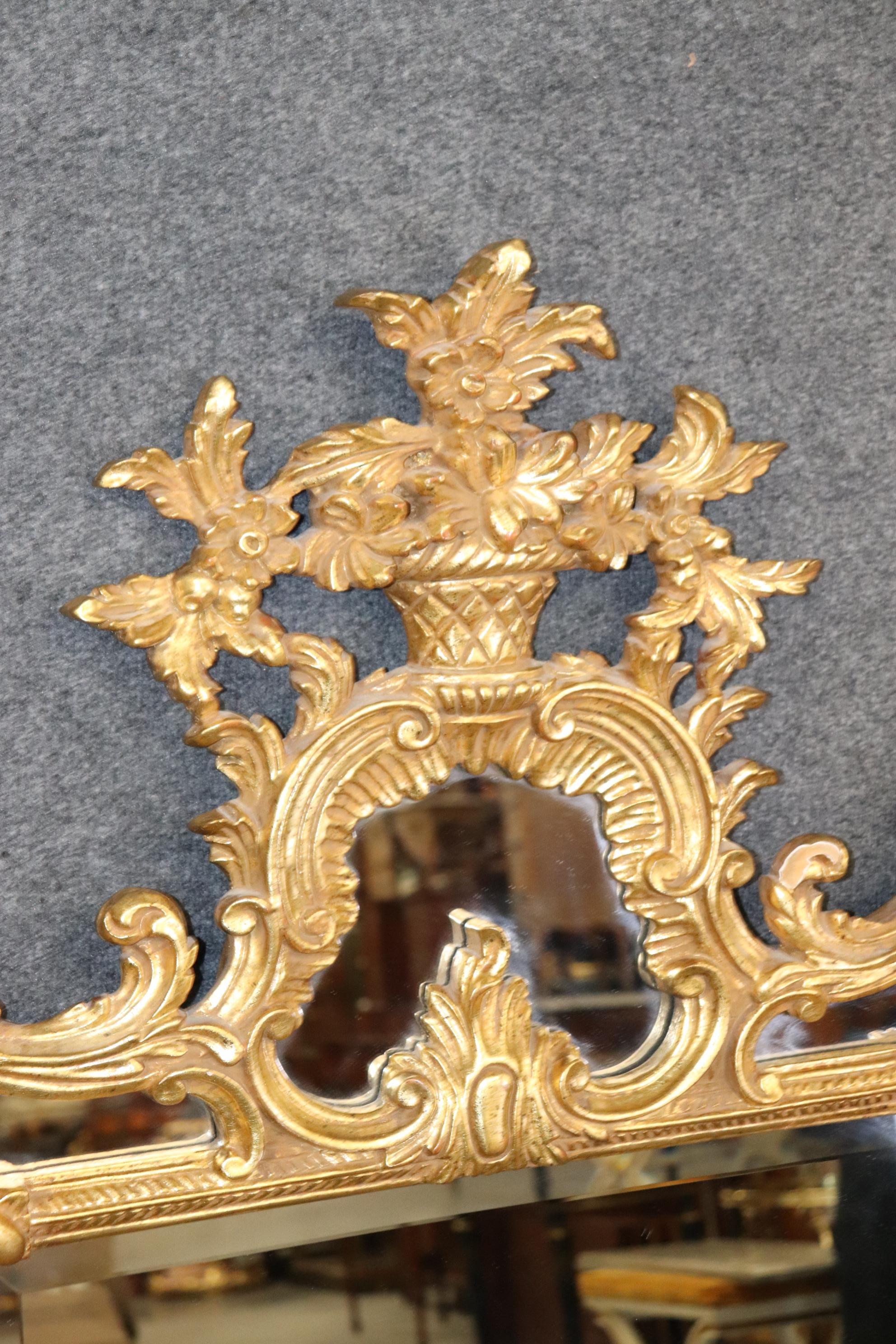 Fine Pair LaBarge Gilded Beveled French Louis XV Style Mirrors Made in Italy  In Good Condition In Swedesboro, NJ
