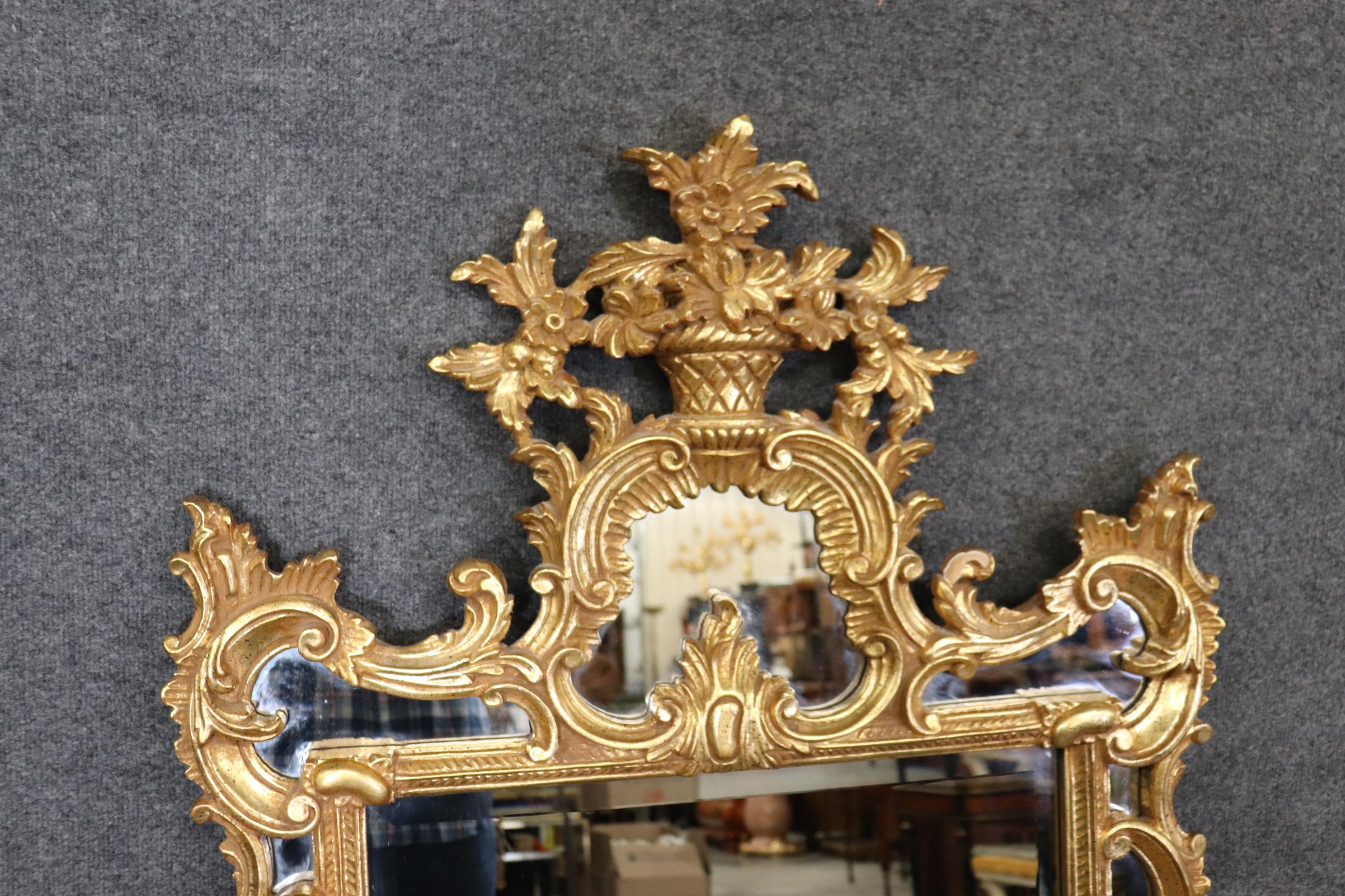 Fine Pair LaBarge Gilded Beveled French Louis XV Style Mirrors Made in Italy  2