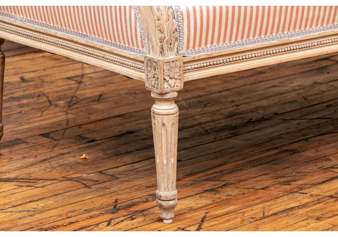 Fine Pair of Louis XVI French Style Upholstered Settees 4