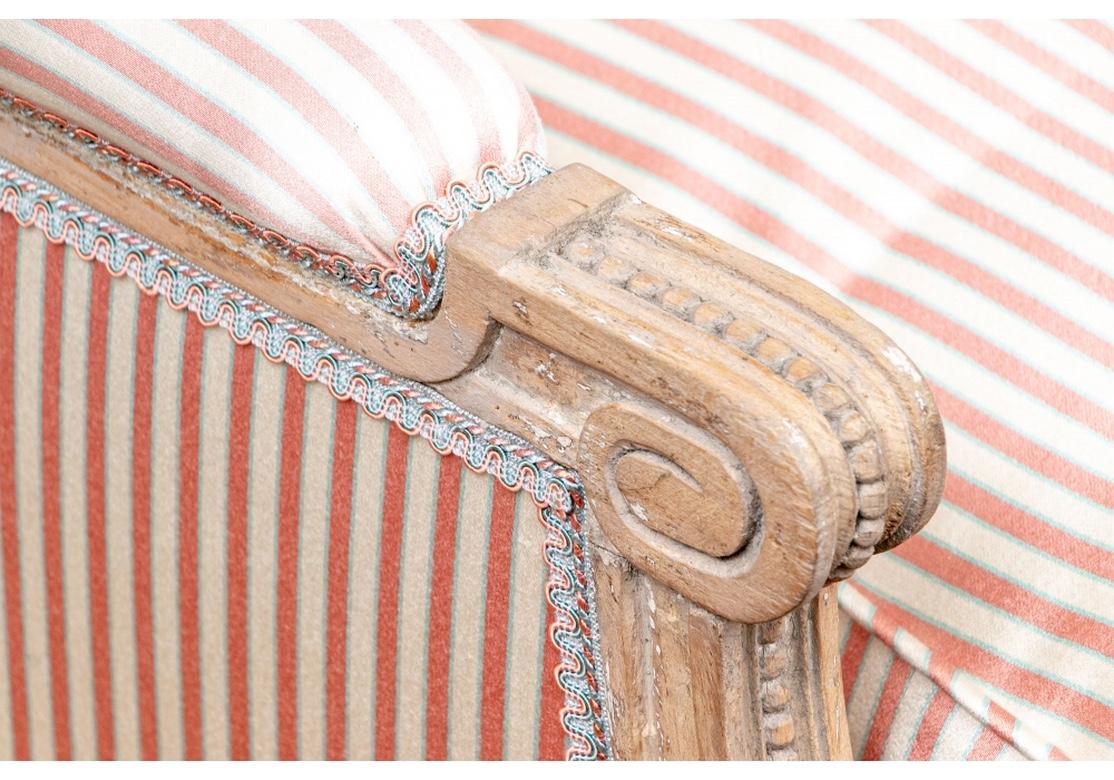 20th Century Fine Pair of Louis XVI French Style Upholstered Settees