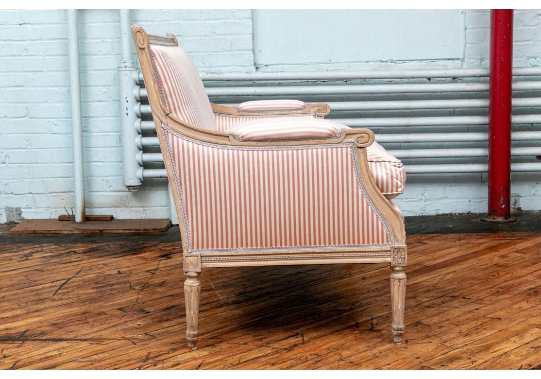 Fine Pair of Louis XVI French Style Upholstered Settees 2