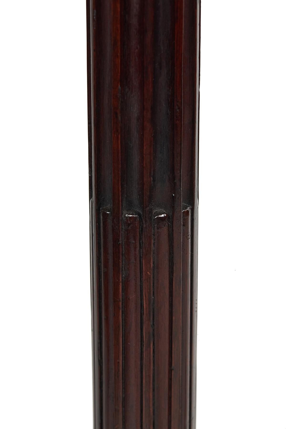 British Fine Pair Mahogany & Carved Torchere Stands For Sale