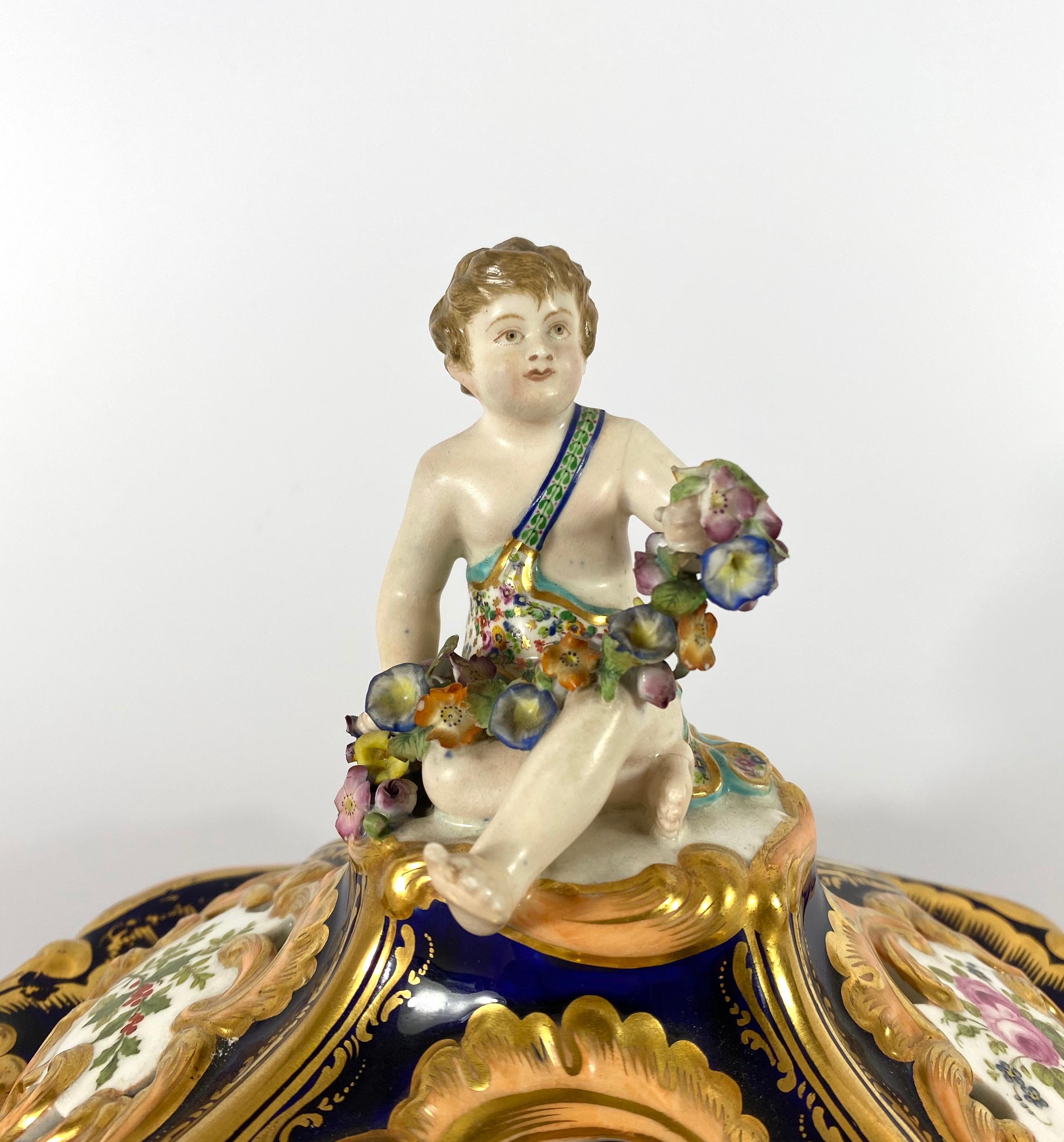 Fine pair Minton porcelain vases & covers, ‘Four Seasons’ c. 1830. 11