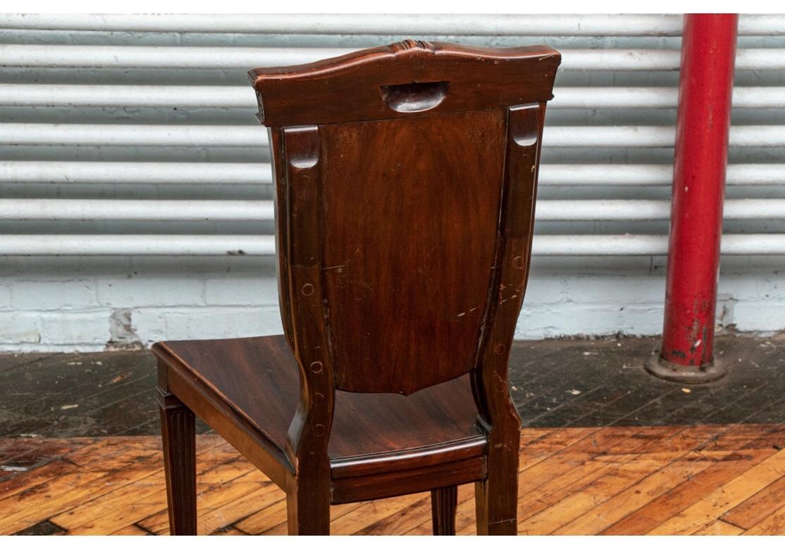 Fine Pair of 18th-19th Century Carved Hall Chairs For Sale 3
