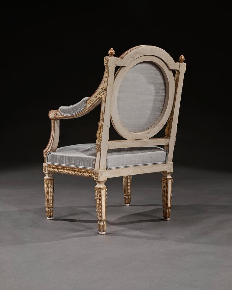 Fine Pair of 19th Century Decorative Italian Painted and Parcel Gilt ...
