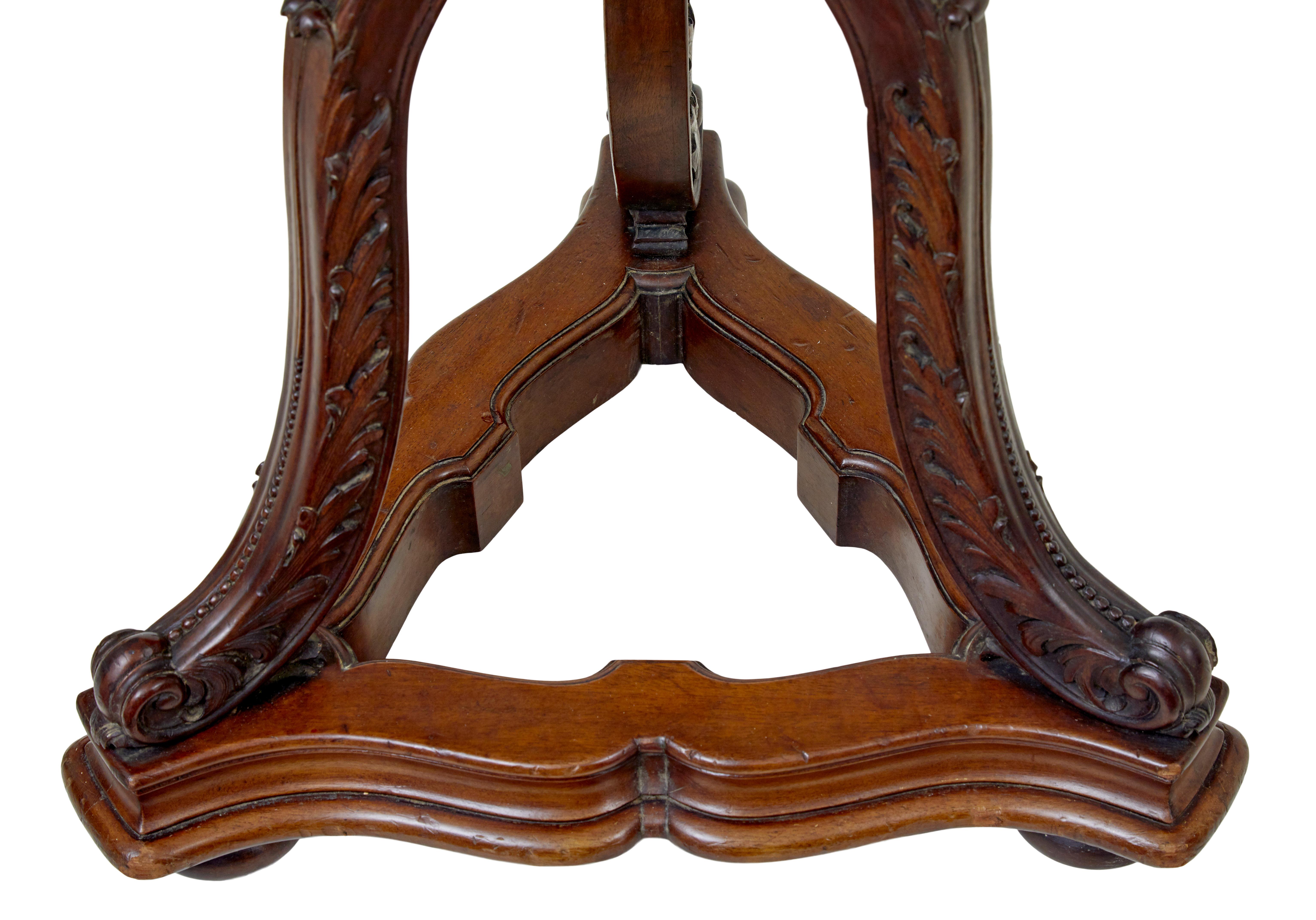 19th Century Fine pair of 19th century carved mahogany torcheres by Morison & Co For Sale