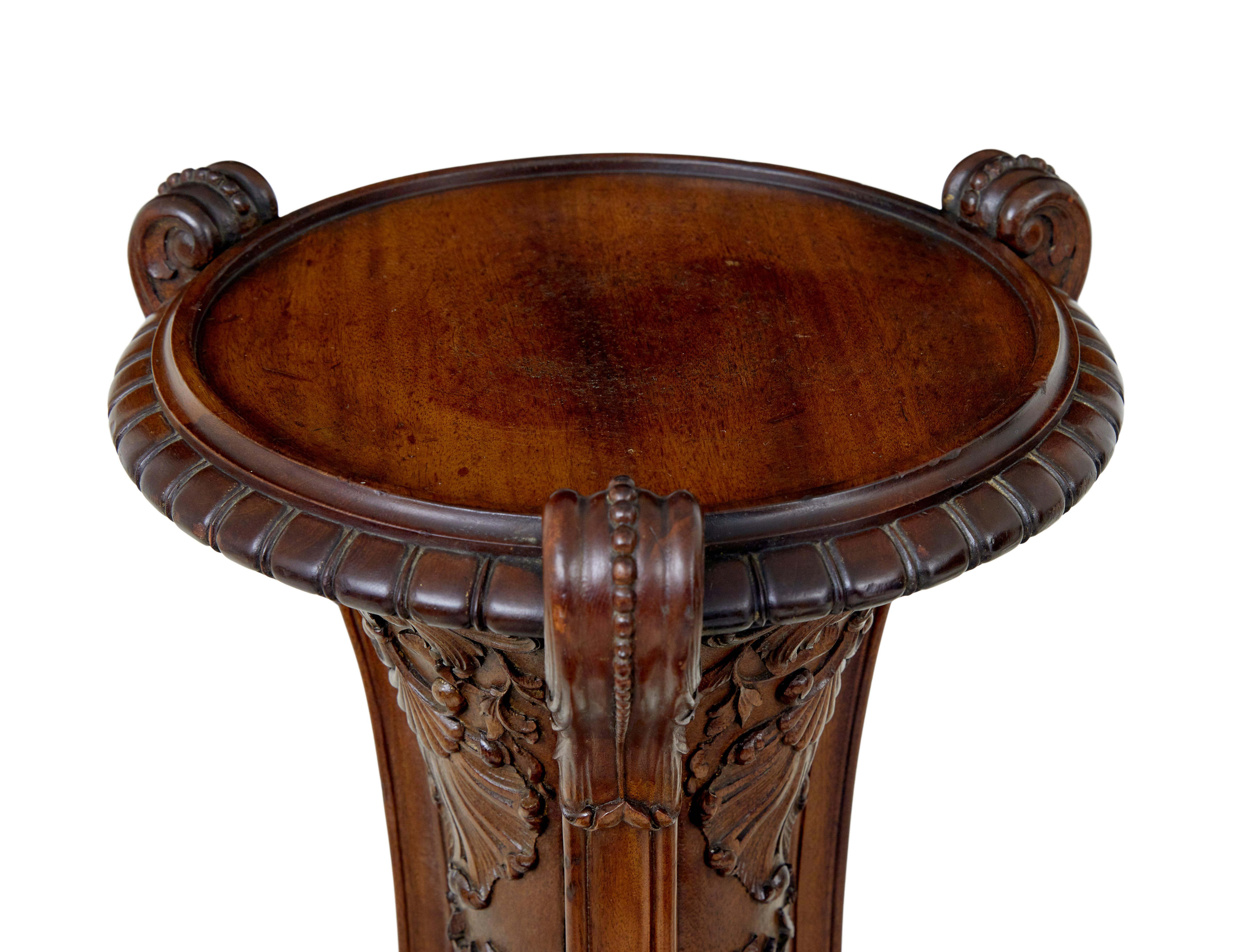 Fine pair of 19th century carved mahogany torcheres by Morison & Co For Sale 1