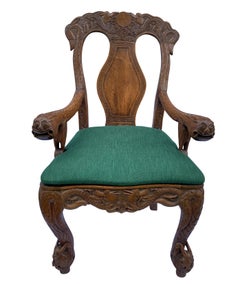 Fine Pair Of 19th Century Chinese Armchairs In Teak