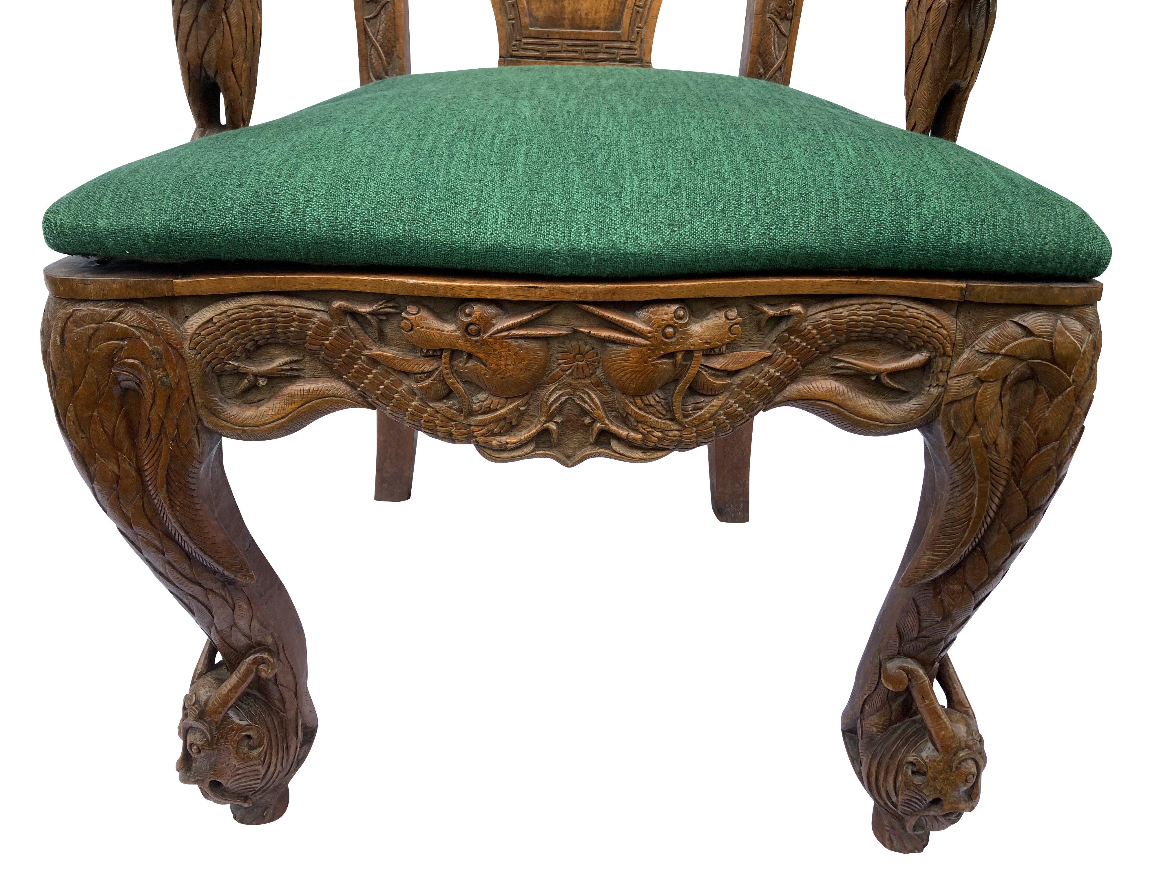 Chinois Paire de fauteuils chinois du 19ème siècle en teck en vente
